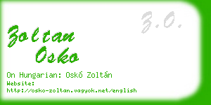 zoltan osko business card